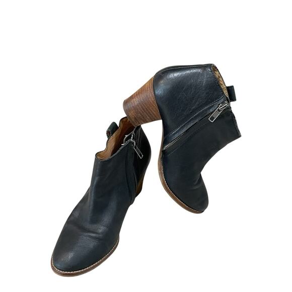 Madewell Billie Boots Women’s Size 6 Black Leather Upper Ankle Booties E0191-EUC - Picture 1 of 11